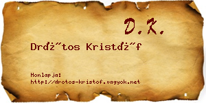 Drótos Kristóf névjegykártya
