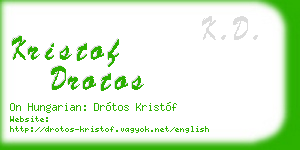 kristof drotos business card
